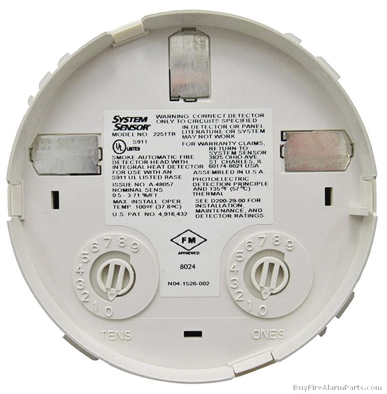 System Sensor 2251TB Intelligent Photoelectric smoke detector with thermal